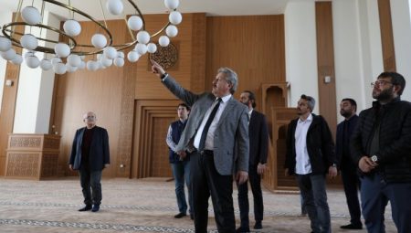 Başkan Palancıoğlu yapımı devam eden Adem Tanç Camii’yi inceledi