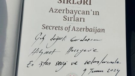 ‘Azerbaycan’ın Sırları’ kitabı Hacıyev’e takdim edildi