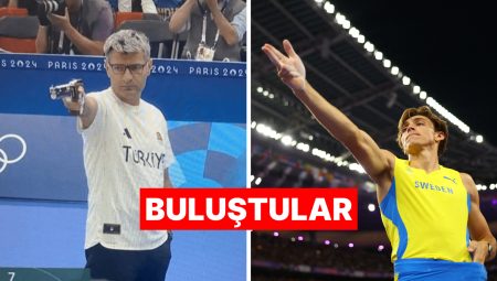 Paris Olimpiyat Oyunları’na Damga Vuran Yusuf Dikeç ve Duplantis Birlikte Poz Verdi