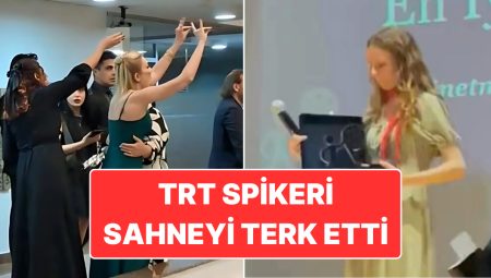 TRT Spikeri Oya Eren Şenlikte Ödül Alan Direktör Ecre Begüm Bayrak Tutuklu Gençleri Anınca Sahneyi Terk Etti
