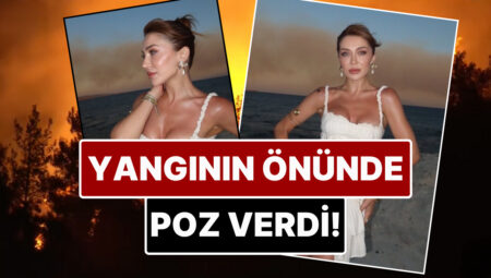 Influencer İmren Deniz Art Planda Yangın İmajları Olan Pozlarının Akabinde Yansıların Odak Noktası Oldu