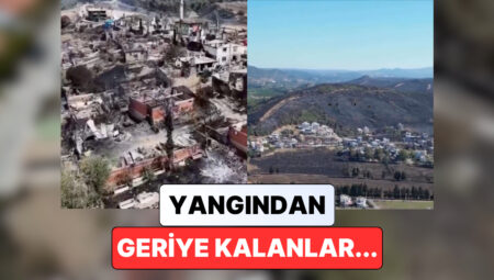 Yangının Denetim Altına Alındığı Yerlerden Bölgenin Geldiği Durumu Gösteren Manzaralar Paylaşılmaya Başlandı
