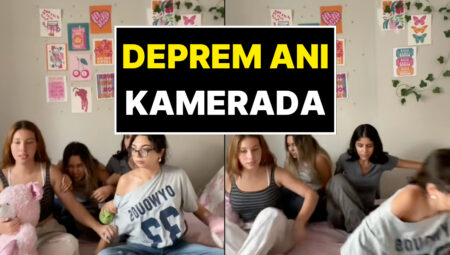 Bir Küme Genç Bayanın Oyun Oynamak İsterken Sarsıntıya Yakalandığı Dehşet Dolu Anlar Kameralara Yansıdı