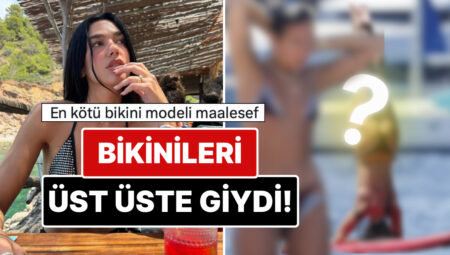 İki Tane Bikiniyi Üst Üste Giyen Dua Lipa’nın Kameralara Yansıyan Akrobatik Hareketleri Gündem Oldu!
