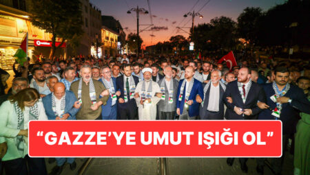 İstanbul’da Filistin’e Takviye Yürüyüşü: “Gazze’ye Umut Işığı Ol”